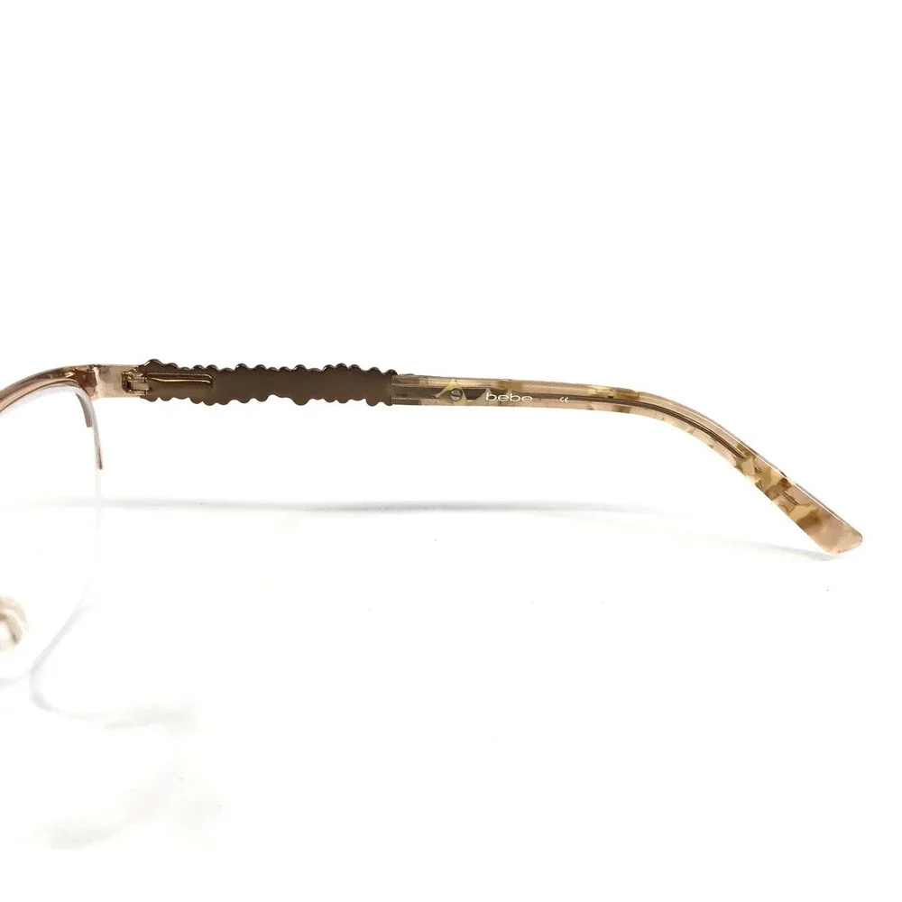 Bebe Eyeglasses Frames BB5177 200 TOPAZ Gold Cat Eye Swarovski 52-17-135